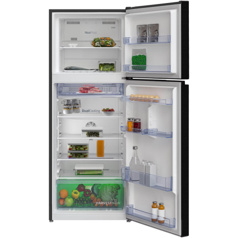 Frigider cu doua usi Beko RDNT401I40SWBN, 375 l, NeoFrost Dual Cooling, HarvestFresh, NutriFreeze, Display touch control, No Frost Freezer, Clasa E, H 172 cm, Negru [3]