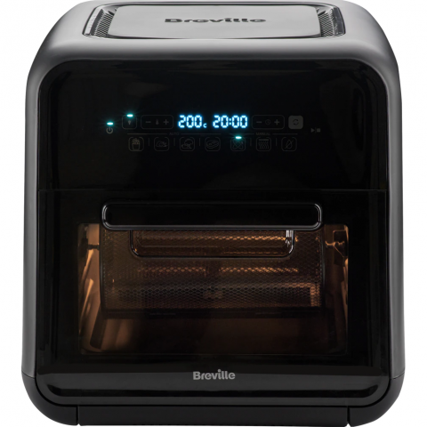 Electrocasnice - Friteuza cu aer cald Breville Airfryer VDF127X-DIM, 2000W, capacitate 10.6 l, 7 programe, display digital, rotisor, negru