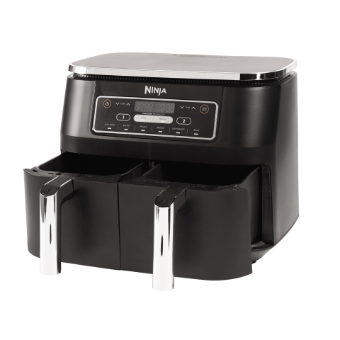 ARTICOLE DIVERSE - Friteuza cu aer cald Ninja AF300, 2400W, 7.6l, 6 functii de gatit, functie Max Crisp si Sync&Match, 2 sertare cu invelis ceramic pentru 2 preparate simultan, temperatura reglabila 40°C to 240°C, picio