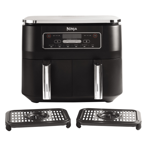 Friteuza cu aer cald Ninja AF300, 2400W, 7.6l, 6 functii de gatit, functie Max Crisp si Sync&Match, 2 sertare cu invelis ceramic pentru 2 preparate simultan, temperatura reglabila 40°C to 240°C, picio [1]