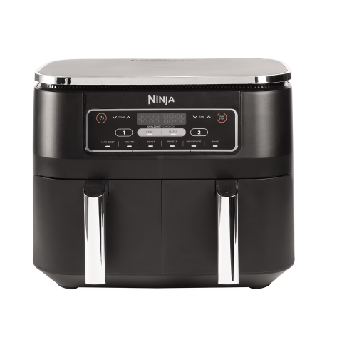 ELECTROCASNICE - RESIGILATE - Friteuza cu aer cald Ninja AF300, 2400W, 7.6l, 6 functii de gatit, functie Max Crisp si Sync&Match, 2 sertare cu invelis ceramic pentru 2 preparate simultan, temperatura reglabila 40°C to 240°C, picio