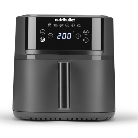 Friteuza cu aer cald Nutribullet CrispLite NBA0611DG, sertar si grill ceramic, 1700 W, 6L, 6 programe automate, display digital, gatire fara ulei, gri inchis [1]