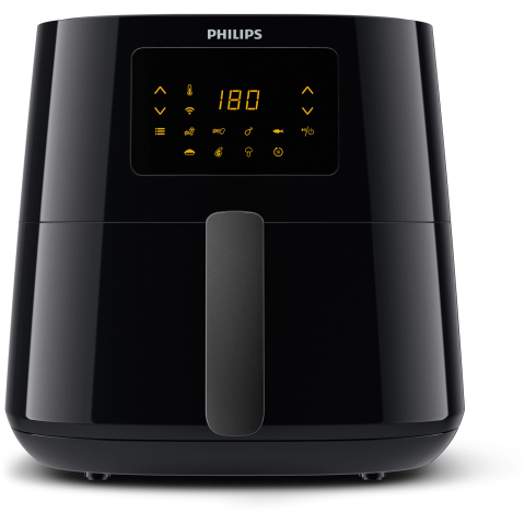 ELECTROCASNICE - RESIGILATE - Friteuza cu aer cald Philips HD9280/90 Airfryer Essential Collection, capacitate 6.2 L, Rapid Air, Digital, Wifi, 7 presetari, Corp negru/ Maner negru
