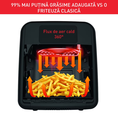 Friteuza cu aer cald Tefal Easy Fry&Grill 2in1 air fryer EY505D15, 1400W, 4.2L, temperatura ajustabila, 8 programe, functie grill cu gratar incorporat, tehnologie Extra Crisp, vas detasabil, argintiu [2]