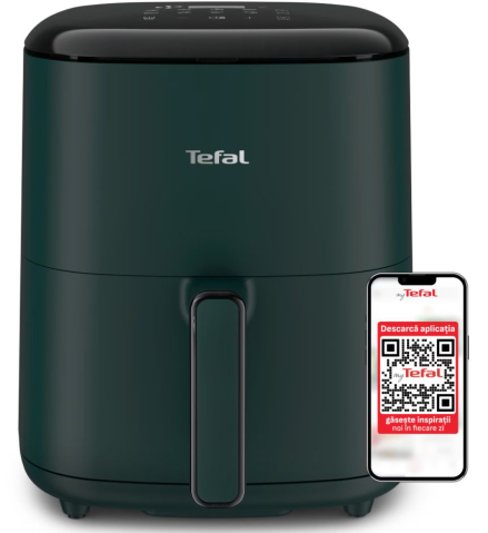 Electrocasnice - Friteuza cu aer cald Tefal Easy Fry Max EY245310, 1500 W, capacitate 5L, 10 programe automate, ecran tactil, vas detasabil antiaderent, oprire automata, temperatura ajusatbila, carte de retete inclusa