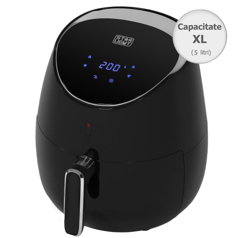ELECTROCASNICE - RESIGILATE - Friteuza digitala fara ulei XL Star-Light Airfryer DAFB-5020BL, 2000W, 5.0 L, Control Digital, 8 Programe Presetate, Negru