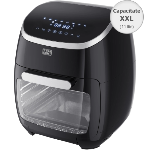 FRITEUZE - Friteuza digitala fara ulei XXL Star-Light Airfryer DAFB-1120BL, 2000W, 11l, Control Digital, 8 Programe presetate, Rotisor, Timer, Negru