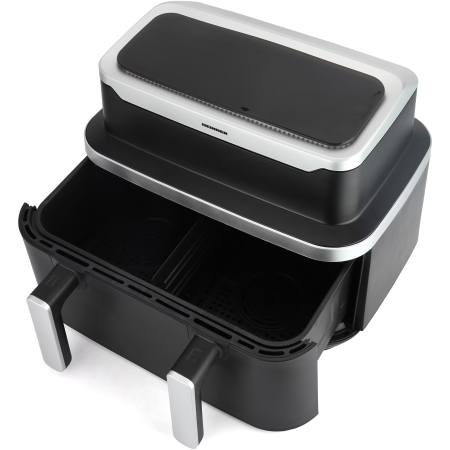 Friteuza dubla cu aer cald Heinner match&sinc HAF-DDB9BK26, 2600w, capacitate totala 9l, control digital individual, termostat reglabil 60-200 grade, negru [1]