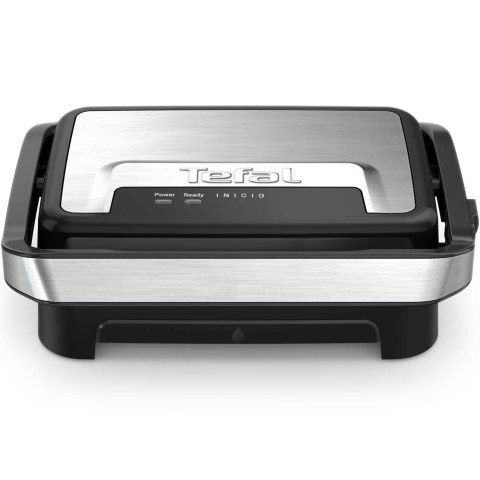 ELECTROCASNICE - RESIGILATE - Gratar electric multifunctional Tefal Inicio Compact Grill GC270D10, 1000W, suprafata antiaderenta de gatit 23x14.5 cm, depozitare verticala, depozitare cablu, tavita suc detasabila, negru