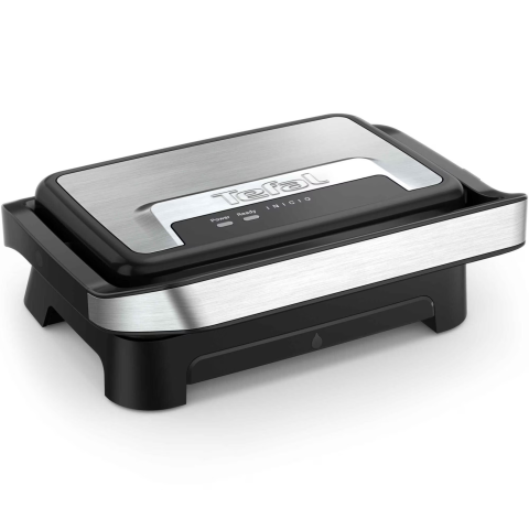 Gratar electric multifunctional Tefal Inicio Compact Grill GC270D10, 1000W, suprafata antiaderenta de gatit 23x14.5 cm, depozitare verticala, depozitare cablu, tavita suc detasabila, negru [1]