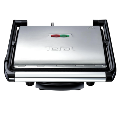 ELECTROCASNICE - RESIGILATE - Gratar electric multifunctional Tefal Inicio Grill GC241D38, 2000 W, functie Panini integrata, placi antiaderente 30×20 cm, tavita colectoare grasime detasabila, design vertical pentru depozitare comp