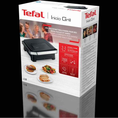 Gratar electric multifunctional Tefal Inicio Panini Maker & Grill GC271810, 2180W, pana la 6 persoane, suprafata antiaderenta de gatit 29x26 cm, depozitare verticala, depozitare cablu, tavita suc deta [4]