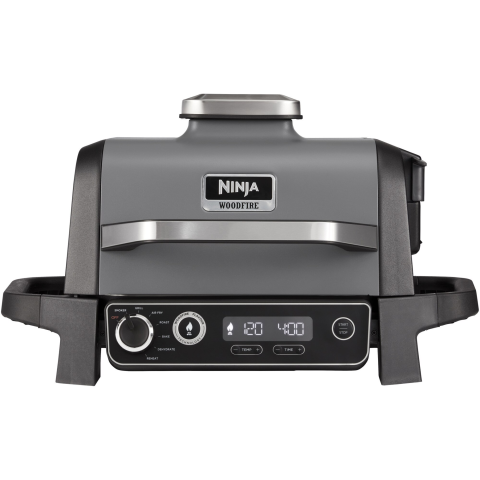 MASINI DE SPALAT VASE - Gratar si afumator electric Ninja Woodfire OG701EU, 2400w, 7 functii de gatit, gri