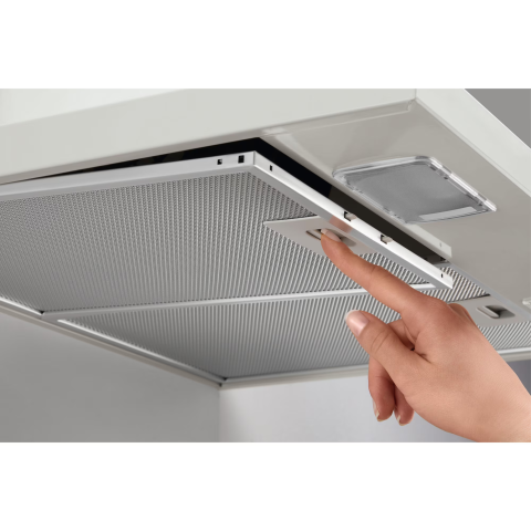 Hota incorporabila decorativa Electrolux EFC226V, Putere de absorbtie 420 mc/h, Iluminare LED, Clasa D, 60 cm, Alb rustic [2]