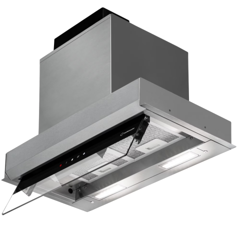 HOTE SI PLITE ELECTRICE - Hota incorporabila Turbionaire TEN60BS, Putere de absorbtie 720 mc/h, Motor Brushless, Control tactil pe Panoul mobil, Dubla aspiratie, Sticla tratata termic, Instalare flexibila, Iluminat LED,Clasa A