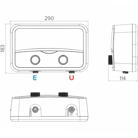 Incalzitor instant electric pentru apa Ariston AURES SLIM FLOW, Instalare single-point, Buton reglare debit, Protectie electrica IP25, Termostat cu siguranta dubla, 4 setari de putere, Kit robinet/dus [2]