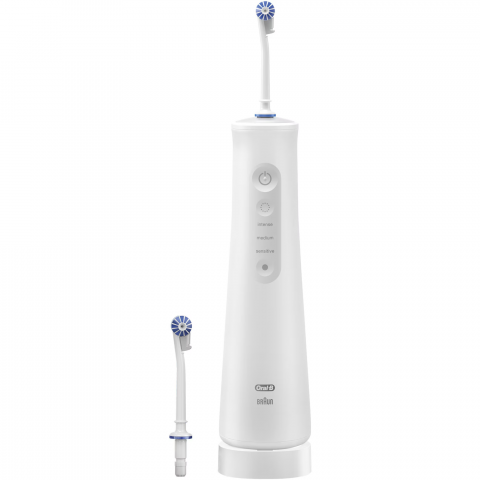 Irigator bucal portabil Oral-B AquaCare Pro Expert Series 6, Tehnologie Oxyjet, 3 intensitati, 2 fluxuri de apa, fara fir, Alb [1]