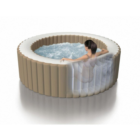Jacuzzi gonflabil PureSpa Deluxe Bubble Intex 28426EX, 196x196xH71cm, Sahara, PVC, 4 locuri [3]