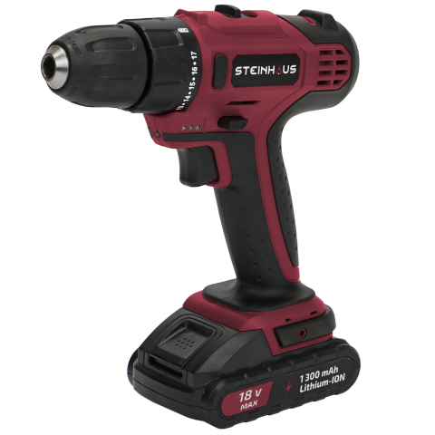 Scule electrice & Unelte - Masina de gaurit si insurubat (bormasina) cu acumulator 18V 1.3Ah Li-Ion Steinhaus, PRO-CD18X, 30Nm, 17 trepte torsiune, 2 trepte turatie 400/1500 RPM