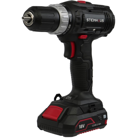 MASINI DE GAURIT SI INSURUBAT - Masina de gaurit si insurubat (bormasina) cu acumulator 18V 1.5Ah Li-Ion Steinhaus, PRO-CD18+, 30Nm, 2 trepte 400/1400 RPM, mandrina rapida 13mm, 13 accesorii, cutie plastic