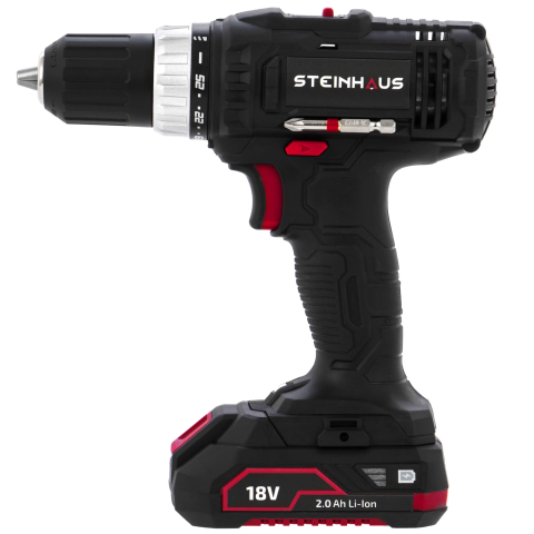Masina de gaurit si insurubat (bormasina) cu acumulator 18V 2.0Ah Li-Ion Steinhaus, PRO-CD18N, 38Nm, 25 trepte torsiune, 2 trepte turatie 400/1400 RPM [1]