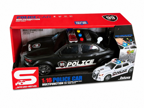 JUCARII - MASINA DE POLITIE CU SUNETE SI LUMINI, 28×13×12CM, +3ANI,