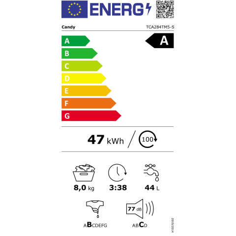 Masina de spalat rufe cu incarcare verticala Candy TCA284TM5-S, 8 kg, 1200 RPM, Clasa A, Motor Inverter, Display digital 4D, Wifi,Mix Power Systems, Gentle touch opening, Alb [5]