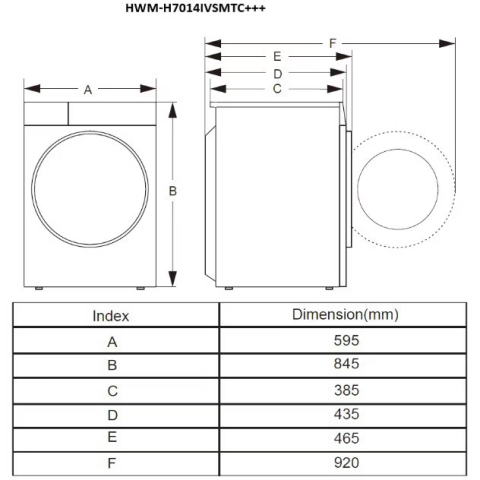 Masina de spalat Slim Heinner HWM-H7014IVSMTC+++, 7kg, 1400rpm, Clasa C, Motor Inverter, 15 programe, Display digital, Program rapid 15 min, Program allergy steam, Baby steam care, Functie intarziere [3]
