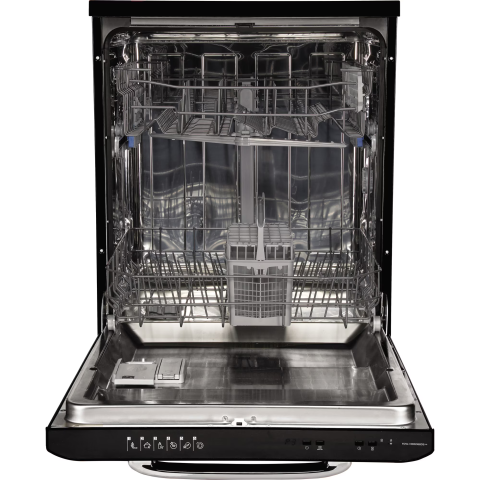 Masina de spalat vase Fram FDW-VRR606BKE++, 12 seturi, 6 programe, Clasa E, Display LED, Pornire intarziata, Aquastop, 60 cm, Negru [2]