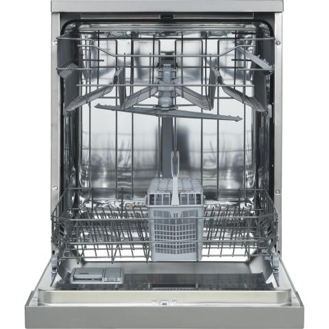 Masina de spalat vase Heinner HDW-FS6006DSE++ , 12 Seturi, 6 programe, Clasa E,Control electronic, Display led, Program rapid 30, Program pahare, Half load, Aquastop, 60 cm, Argintiu [2]