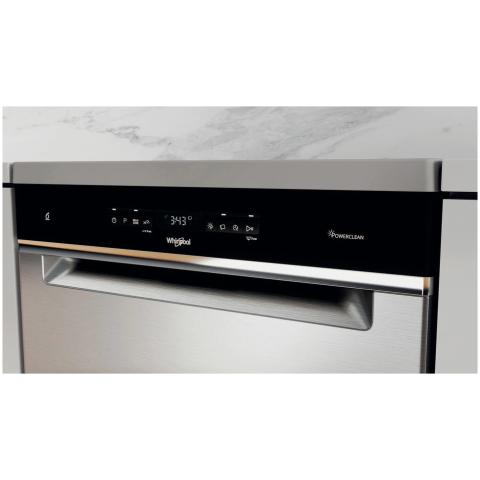 Masina de spalat vase Whirlpool WFO3O32NPX, 14 seturi, 10 programe, Clasa D, Motor Inverter, PowerClean Pro, Tehnologia al 6-lea Simt, Sistem Natural Dry, 60 cm, Inox [2]