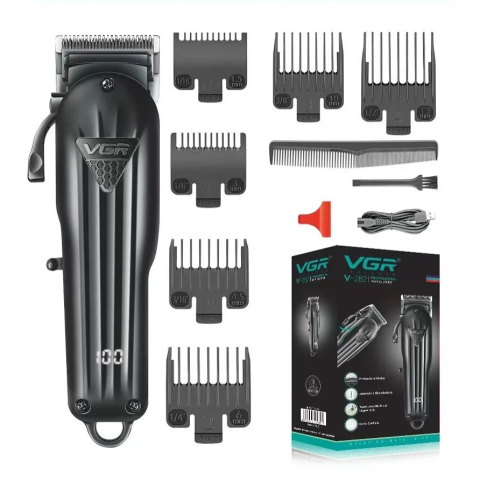 ACCESORII - Masina profesionala de tuns, VGR V-282 fara fir, afisaj LED, 6 gratare, 2000mAh, Neagra