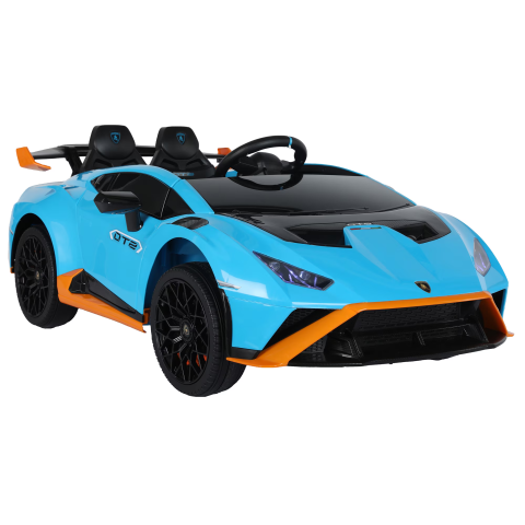 JUCARII - Masinuta electrica Mappy Lamborghini Huracan, cu functie drift, Albastru / Portocaliu