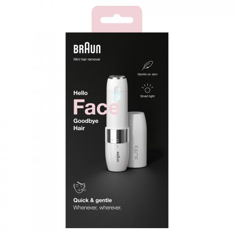 Mini aparat pentru indepartarea parului facial Braun FACE FS1000, pe baterii, Alb [1]