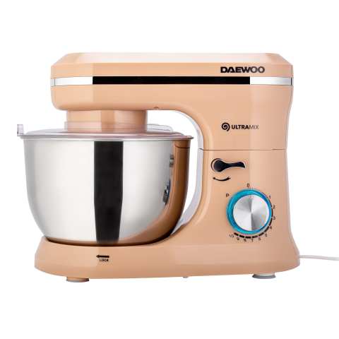 Mixer cu bol Daewoo DHM150R, 1600 W, 10 viteze plus puls, 4,5 L, bol inox, tel, carlig framantare, palete amestecare, crem [3]