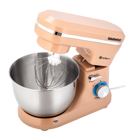 APARATE FRIGORIFICE - Mixer cu bol Daewoo DHM150R, 1600 W, 10 viteze plus puls, 4,5 L, bol inox, tel, carlig framantare, palete amestecare, crem