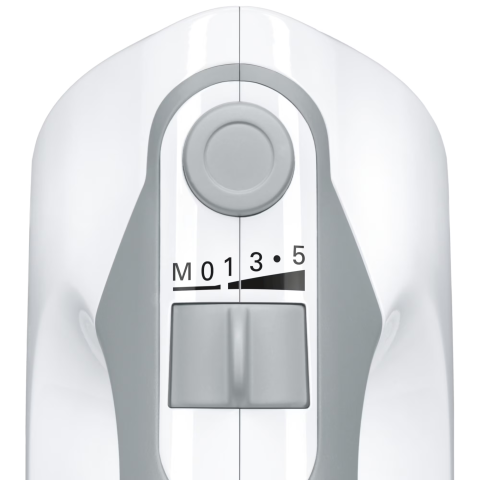 Mixer de mana Bosch MFQ36440, 450 W, 5 viteze + Turbo, Pasator, Vas gradat, Alb/Gri [3]
