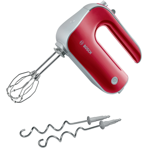 BLENDERE/MIXERE SI STORCATOARE - Mixer de mana Bosch MFQ40303, 500 W, 5 viteze + turbo, rosu