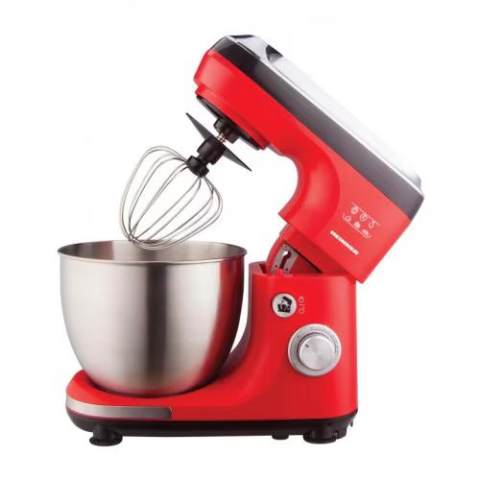 Mixer planetar cu bol Heinner HPM-600RD, 600W, Miscare eliptica, Bol inox 5l, Accesorii: tel inox, paleta si carlig din aluminiu turnat, Rosu/Negru [1]