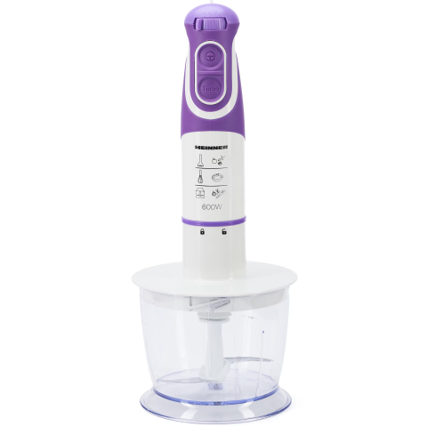 ELECTROCASNICE - RESIGILATE - Mixer vertical Heinner Charm, 600W, 5 viteze, functie Turbo, tel, tocator, Alb/Mov