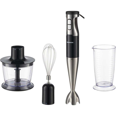 ELECTROCASNICE - RESIGILATE - Mixer vertical Heinner HB-1000XBK, 1000 W, Viteza variabila, Tocator, Tel, Cana de mixat, Negru/Inox