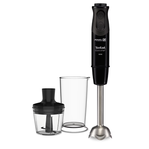 BLENDERE/MIXERE SI STORCATOARE - Mixer vertical Tefal OptiChef 2 in 1 HB641838, 800 W, 10 viteze, tocator 500 ml, pahar gradat 800ml, picior din inox, tehnologie Powelix, negru