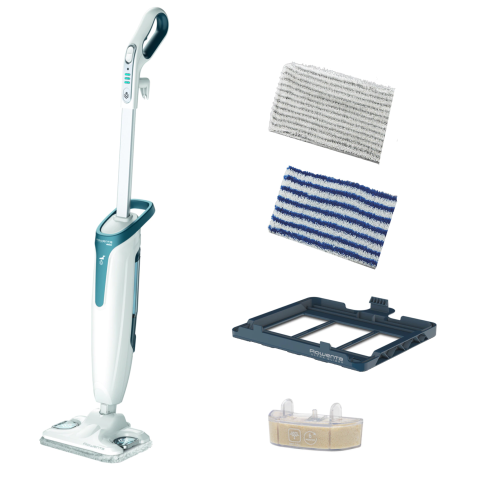 ELECTROCASNICE - RESIGILATE - Mop cu abur Rowenta RY6597WH Steam Power, 1200 W, 0.6 l, filtru anticalcar, 3 setari ale aburului, alb