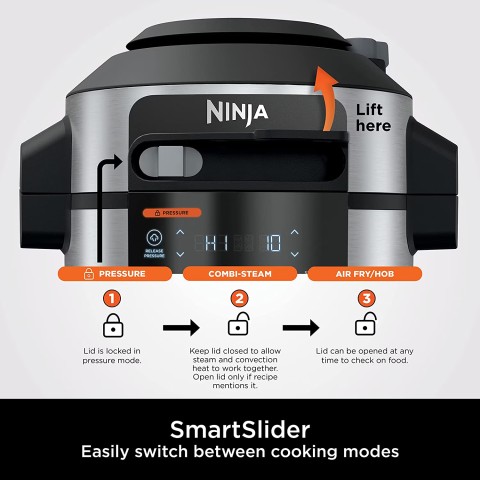 Multicooker 14 in 1 Ninja OL750EU, 1760 W, 7.5 l, 14 programe, Negru argintiu [1]