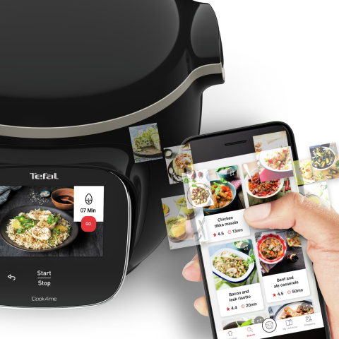 Multicooker inteligent cu gatire sub presiune Tefal Cook4me Touch CY912831, 1600W, capacitate vas antiaderent 6L, 13 programe de gatire, Wi-Fi, ecran tactil LCD, aplicatie dedicata, pana la 6 persoane [3]