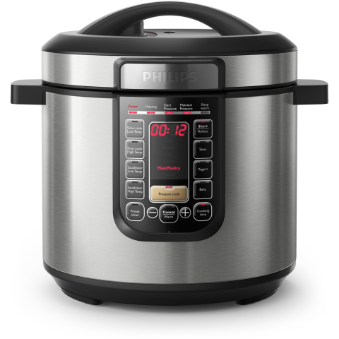 APARATE FRIGORIFICE - Multicooker Philips HD2237/40 All-in-One, oala cu invelis ProCeramic+, 1300 W, 6L, 7 moduri de gatire sub presiune, funcţie de pastrare cald 12 ore, funcţie de gatit presetata, controlul timpului, 9 s