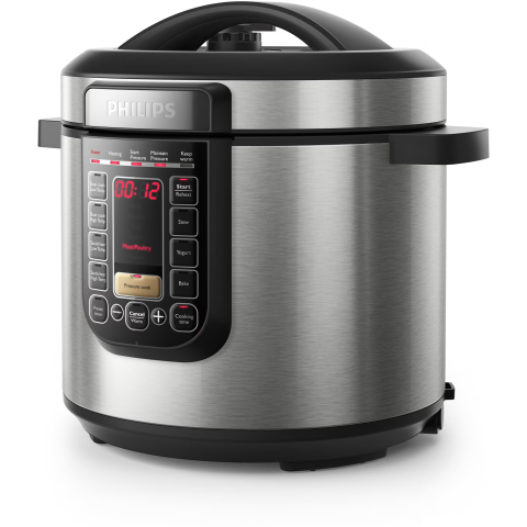Multicooker Philips HD2237/40 All-in-One, oala cu invelis ProCeramic+, 1300 W, 6L, 7 moduri de gatire sub presiune, functie de pastrare cald 12 ore, functie de gatit presetata, controlul timpului, 9 s [1]