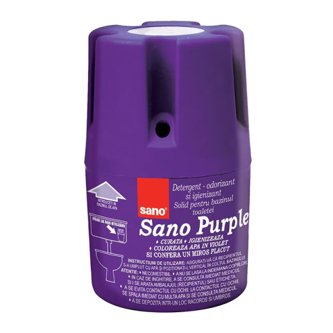 Baie si WC - Odorizant Solid pentru Rezervorul Toaletei Sano, Mov, 150 g