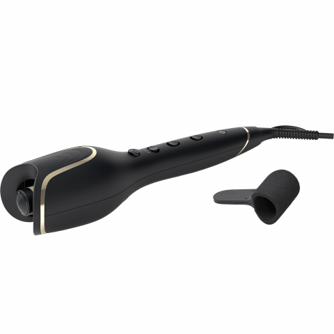 Articole Hair-Styling - Ondulator automat Philips StyleCare Prestige BHB876/00, Invelis ceramic protector cu infuzie de cheratina, selector de temperatura: 210°C, 190°C, si 170°C, Sistem de ondulare inteligenta, Negru