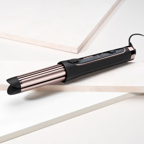 Ondulator BaByliss C112E Curl Syler Luxe, Functie aer rece, Invelis Ceramic, 36mm, 3 setari temperatura, 200°C, Roz-Negru [5]